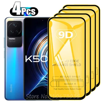 4pcs 9D Glas Fyrir Xiaomi Redmi K50 K40 Leiki K60 Pro Full Lím Ná Skjánum Hlífar Fyrir Redmi K60 K20 K30 K40S K50 Pro Gler