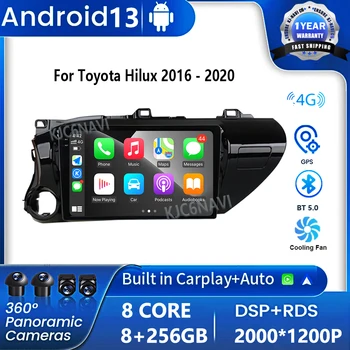 Android 13 Fyrir Toyota Hilux 2016 - 2020 Útvarpinu með Skjánum Leikmaður að spila Siglingar GPS Carplay BT Höfuð Eining Autoradio