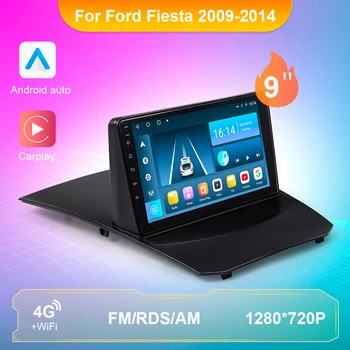 Android Útvarpinu Fyrir Ford Fiesta 2009 2010 2011 2012 2013 2014 Siglingar GPS Android Farartæki DSP Carplay Leikmaður að spila Hljómtæki