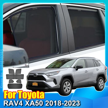 Fyrir Toyota RAV4 XA50 2018-2023 Segulmagnaðir Bíl Glugga Sólhlíf Skjöldur Framan Framrúðu Bakhlið Tjaldið Sól Skugga Hlífina