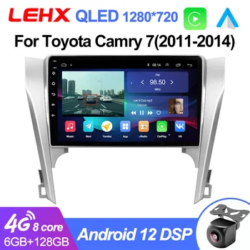 LEHX L6 Pro 2din Android 12 Farartæki Carplay Útvarpinu Fyrir Toyota Camry 8 50 55 2012-2017 Margmiðlun Leikmenn Hljómtæki GPS Siglingar
