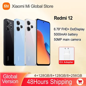 Xiaomi Redmi 12 Farsíma Alþjóðlegu Útgáfu MTK Sól G88 50MP AI Þrefaldur Myndavél Stór 6.79