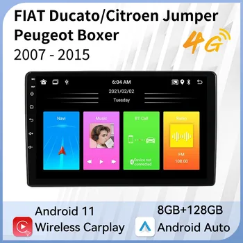 Útvarpinu Fyrir Fiat Ducato Android 2007-2015 Citroen Jumper Peugeot Boxer 2011-2015 Útvarp Carplay 2 din Autoradio margmiðlun GPS